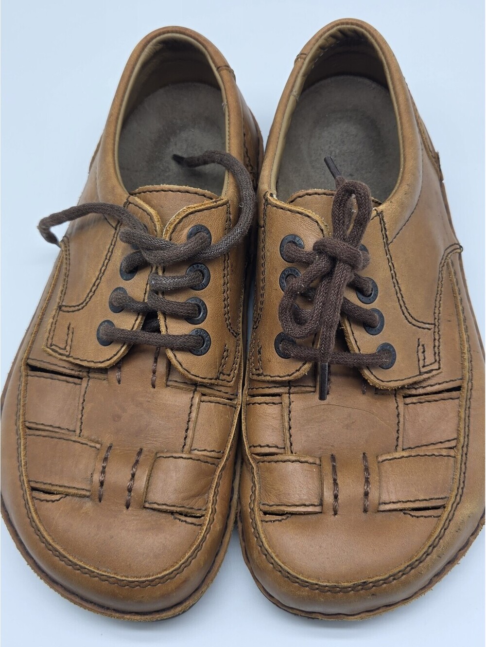 Vintage Birkenstock Footprints Men's Woven Leather Fisherman Oxfords RARE W8 M6